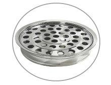 Round Silver-polished 40-hole Stainless-steel Tray